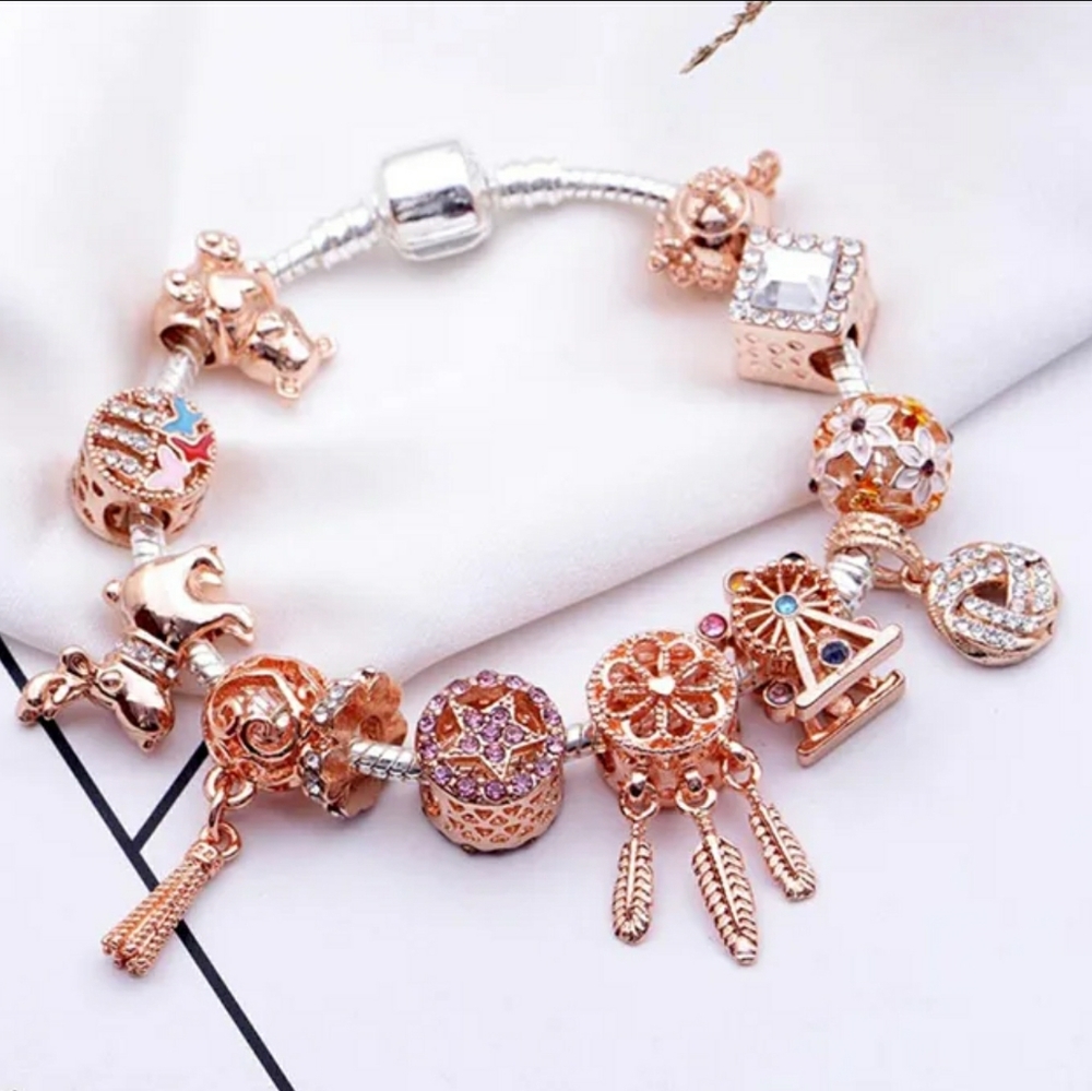 New 925 Sterling Silver Charm Bracelet